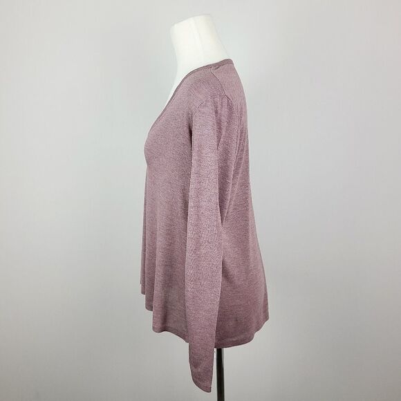 Aritzia Wilfred Free Dusty Rose Brasch Long Sleeve V-Neck T-Shirt XS - Picture 7 of 16
